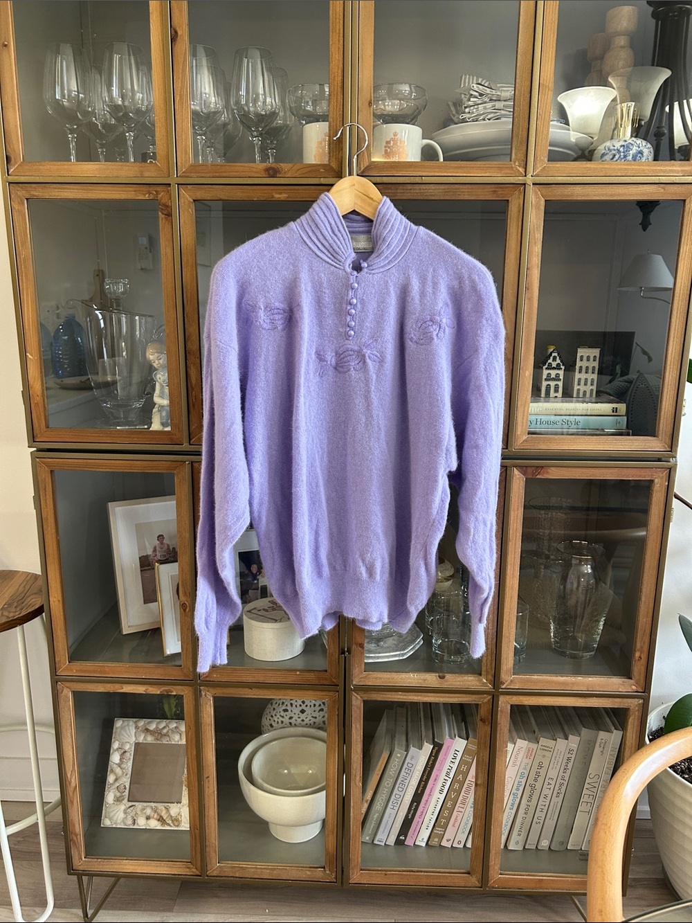 Vintage 3 Suisses Angora Wool Lavender Knit Sweater